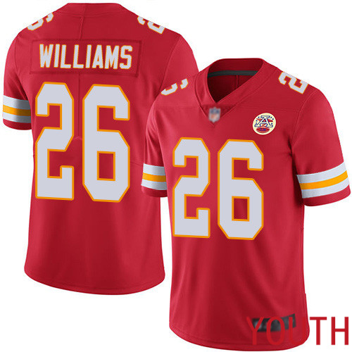 Youth Kansas City Chiefs 26 Williams Damien Red Team Color Vapor Untouchable Limited Player Football Nike NFL Jersey